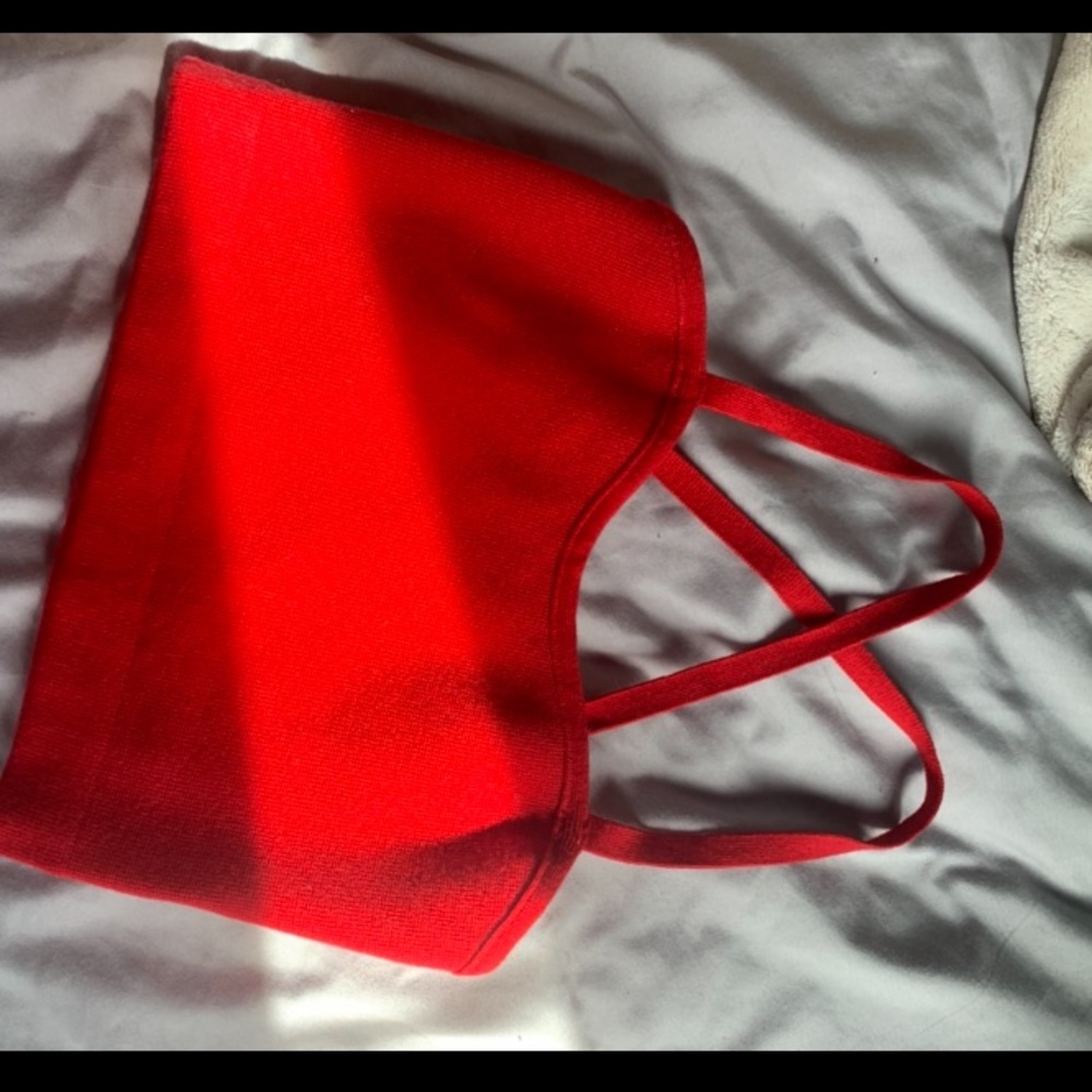 Red Strappy Women's Crop Top